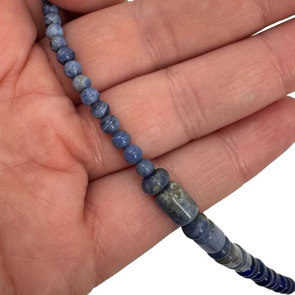 Hand Craft Lapis, Sodalite, Blue Chalcedony Stone beaded 24 inch necklace - Picture 5 of 7